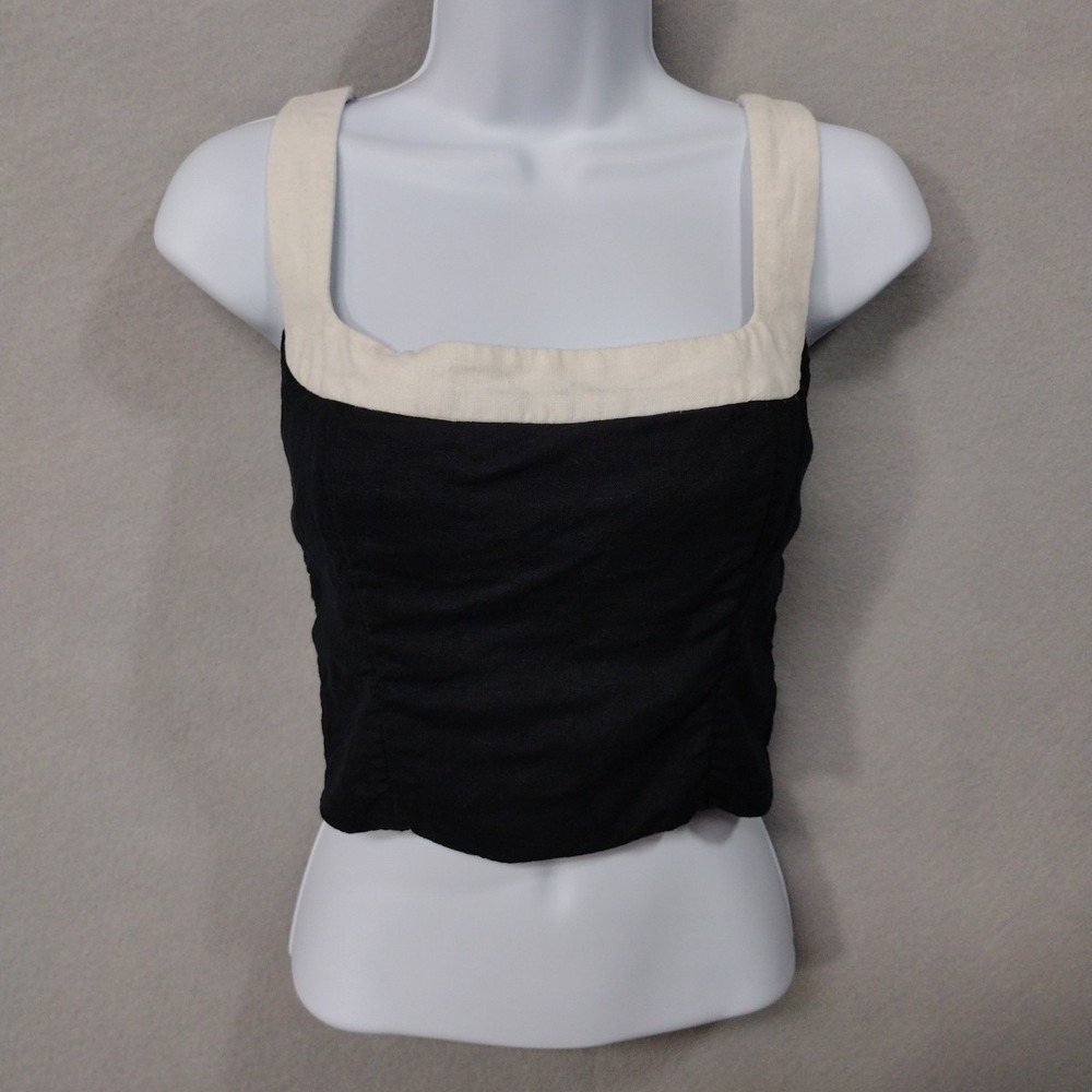 Abercrombie & Fitch Crop Tank Top Women's Stretch Adjustable Ivory White Y2K